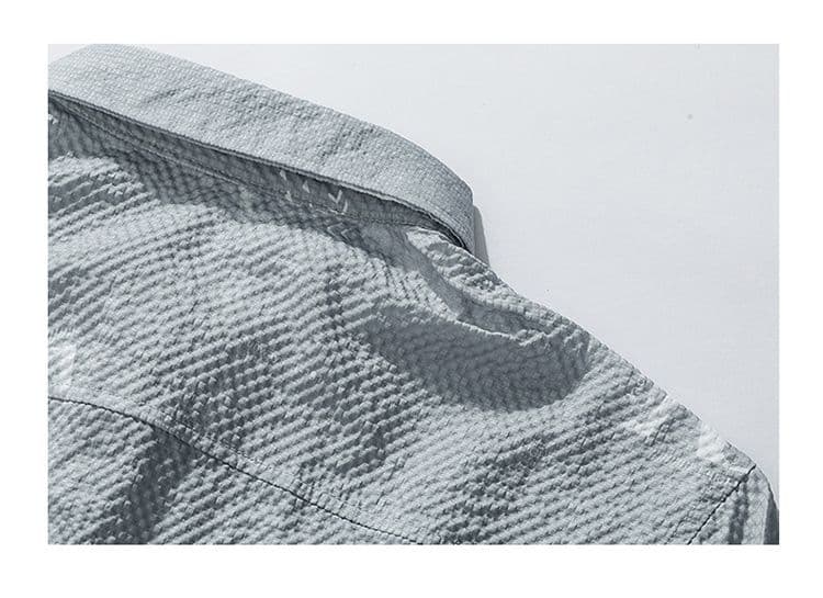 가을 남성 디자인 센스 남성 의류 긴팔 셔츠 Seersucker 질감 센스 패션 트렌드 한국 스타일 슬림 피트 셔츠 상세 이미지 16
