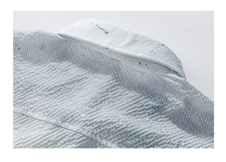 가을 남성 디자인 센스 남성 의류 긴팔 셔츠 Seersucker 질감 센스 패션 트렌드 한국 스타일 슬림 피트 셔츠 상세 이미지 15