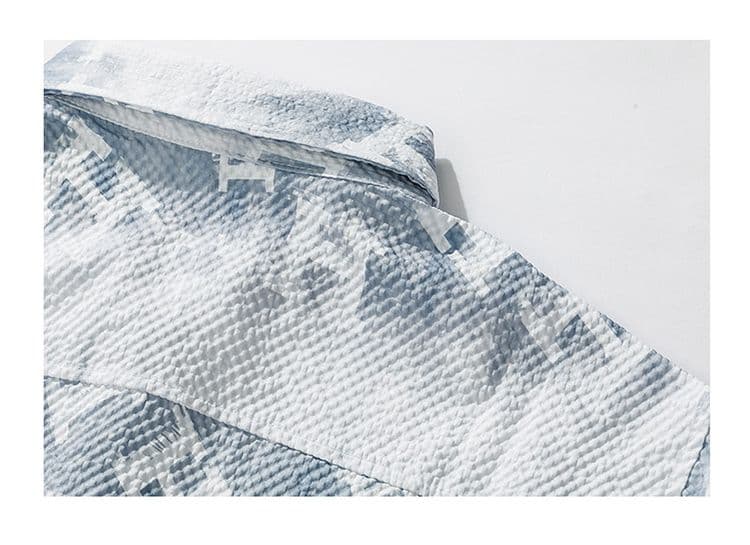 가을 남성 디자인 센스 남성 의류 긴팔 셔츠 Seersucker 질감 센스 패션 트렌드 한국 스타일 슬림 피트 셔츠 상세 이미지 16