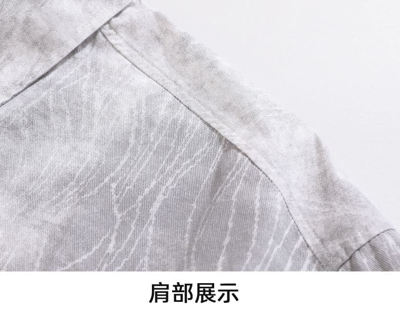 순면 일본식 워시 물 레트로 남성 루즈핏 섹션 셔츠 봄 여름 트렌드 프린트 품질 주머니 긴팔 셔츠 상세 이미지 18