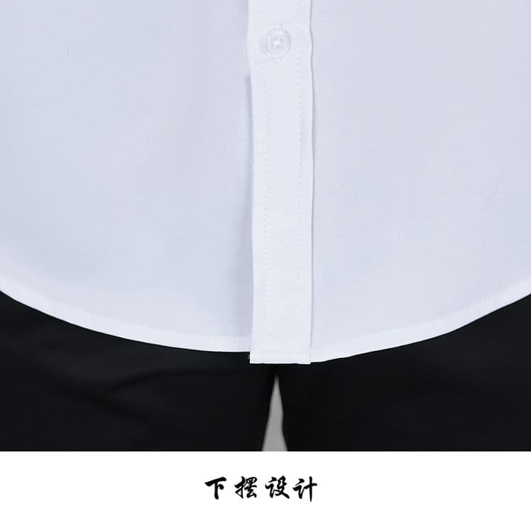 저렴한 가격 도보 금액 비즈니스 캐주얼 남성 셔츠 긴팔 한국 스타일 몸매 가꾸기 출근 작업복 단색 비즈니스웨어 화이트 상세 이미지 29