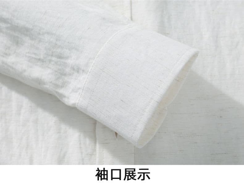 단색 주간 실크 아마 긴팔 셔츠 오래된 돈 바람 스탠드 칼라 루즈핏 캐주얼 미니멀리즘 가을 겨울 다용도 단색 셔츠 상세 이미지 17
