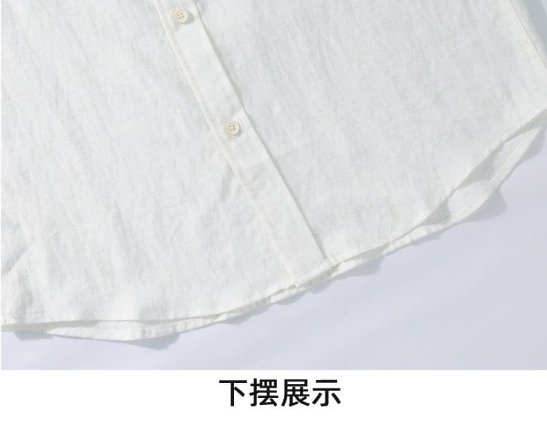단색 주간 실크 아마 긴팔 셔츠 오래된 돈 바람 스탠드 칼라 루즈핏 캐주얼 미니멀리즘 가을 겨울 다용도 단색 셔츠 상세 이미지 21