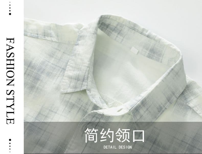높은 품질 순면 일본식 워시 물 레트로 남성 루즈핏 셔츠 봄 가을 트렌드 프린트 품질 주머니 긴팔 상세 이미지 2