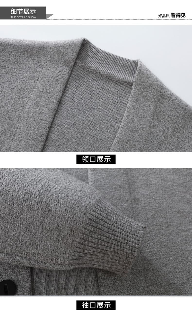 가을 겨울 두꺼운 보온 저항 올린 사람 : 공 부드럽다 편안함 패션 잘 생긴 커플 섹션 다용도 오픈 가디건 니트 스웨터 코트 상세 이미지 16
