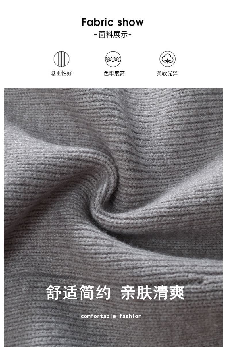 가을 겨울철 새로운 느긋한 바람 루즈핏 캐주얼 스웨터 조수 브랜드 높은 품질 마이크로 넓은 스탠드 칼라 니트 카디건 코트 상세 이미지 6