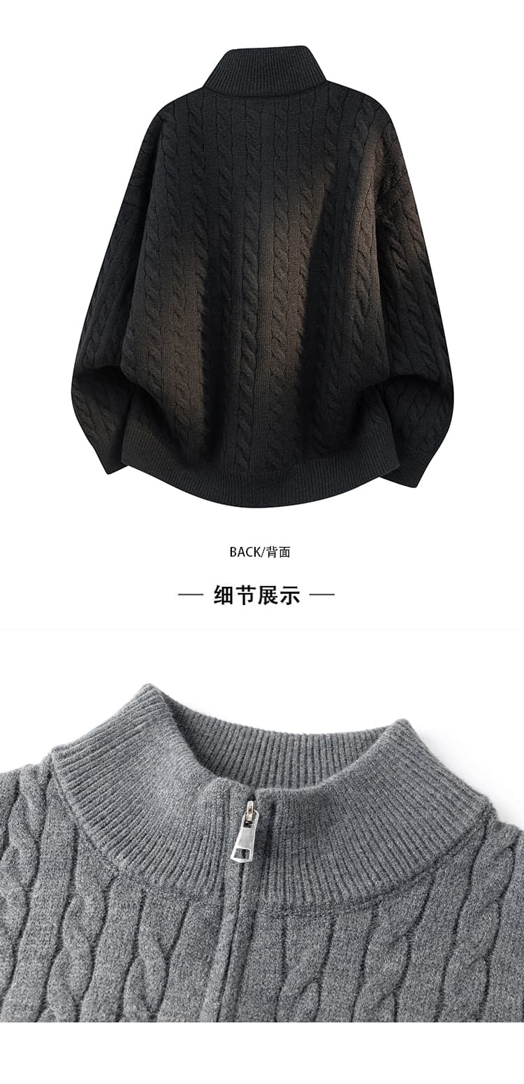 가을 겨울 편안함 통기성 털 실 꽈배기 제직 기사 공예 트렌디 에디션 패션 잘 생긴 커플 섹션 오픈 가디건 니트 재킷 상세 이미지 6