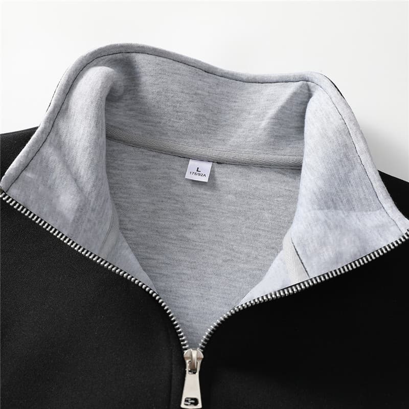 새로운 단색 무거운 450g 가을 겨울철 스탠드 칼라 오픈 가디건 캐주얼 후드티 남자 재킷 재킷 맨위 남자 패치워크 색상 이미지 5