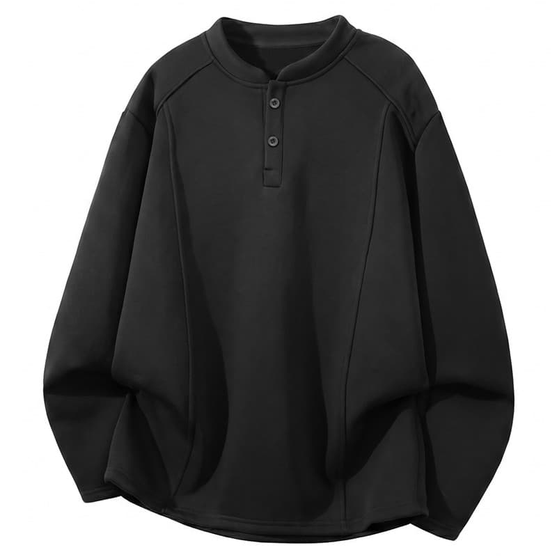 헨리 칼라 새로운 빅 사이즈 남성 의류 무거운 후드티 남자 아메리칸 polo 셔츠 칼라 재킷 남자 가을 기본 셔츠 맨위 이미지 2
