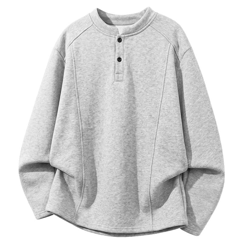 헨리 칼라 새로운 빅 사이즈 남성 의류 무거운 후드티 남자 아메리칸 polo 셔츠 칼라 재킷 남자 가을 기본 셔츠 맨위 이미지 3