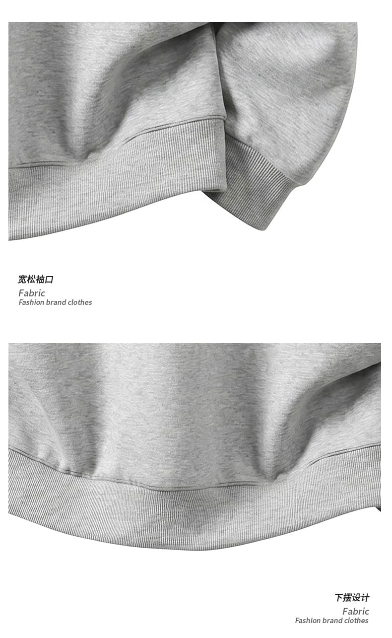 2026 새로운 빅 사이즈 남성 의류 무거운 후드티 남자 아메리칸 라운드 넥 패치워크 리브 가을 기본 셔츠 맨위 상세 이미지 14