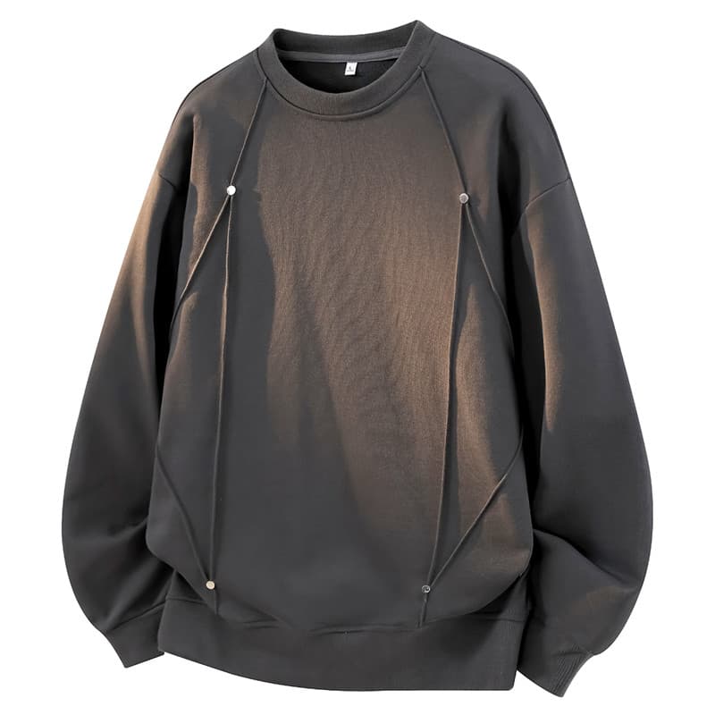 2026 새로운 빅 사이즈 남성 의류 무거운 후드티 남자 아메리칸 라운드 넥 리우 딩 가을 캐주얼 다용도 기본 셔츠 후드티 이미지 4