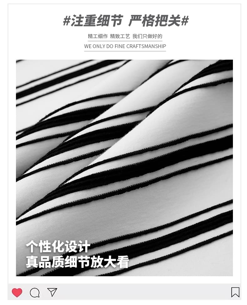 새로운 스트라이프 무거운 자카드 면 패치워크 컬러 짜임 기사 복합 면 소재 V넥 남성 캐주얼 다용도 라운드 넥 후드티 상세 이미지 4