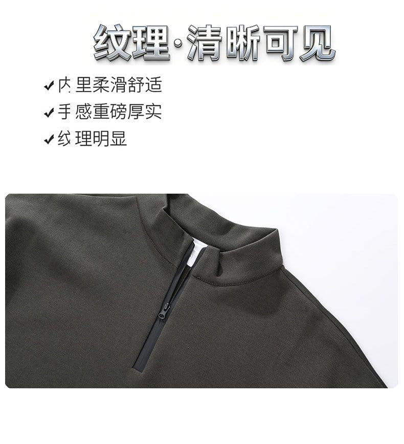 새로운 면 소재 캐주얼 스탠드 칼라 하프 지퍼 후드티 가을 아메리칸 조수 브랜드 루즈핏 풀오버 긴팔 재킷 상세 이미지 16