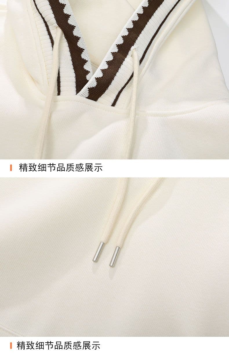 높은 품질 새로운 가을 면 소재 조수 브랜드 패치워크 후드 티 스웨터 높음 거리 청소년 캐주얼 루즈핏 풀오버 재킷 상세 이미지 29