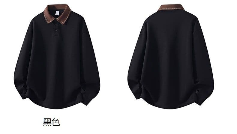 새로운 가을 남성 면 소재 후드티 인사이드 가져 가라. 디자인 센스 폴로 칼라 루즈핏 트렌드 다용도 캐주얼 긴팔 후드티 상세 이미지 3