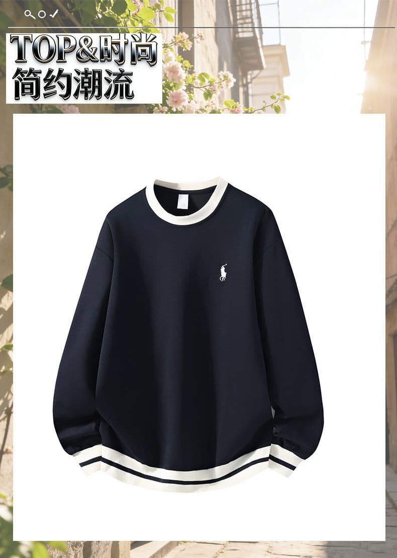 새로운 가을 면 소재 아메리칸 라운드 넥 후드티 루즈핏 풀오버 커플 섹션 긴팔 고급 센스 캐주얼 만나는 후드티 상세 이미지 1