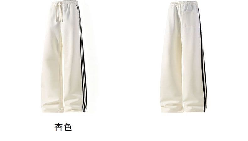 면 소재 스트레이트 루즈핏 와이드 레그 팬츠 남성 가을 캐주얼 바지 새로운 기사 바 디자인 운동 긴 바지 상세 이미지 3