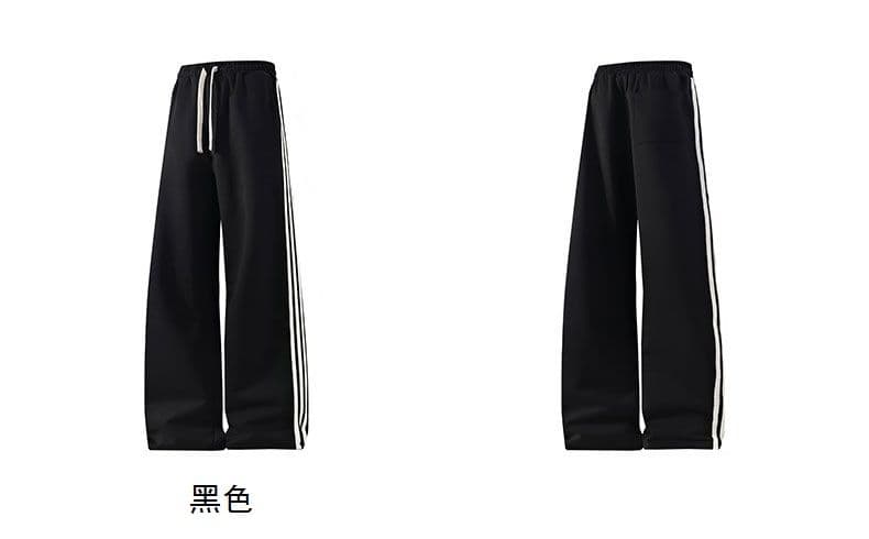면 소재 스트레이트 루즈핏 와이드 레그 팬츠 남성 가을 캐주얼 바지 새로운 기사 바 디자인 운동 긴 바지 상세 이미지 6