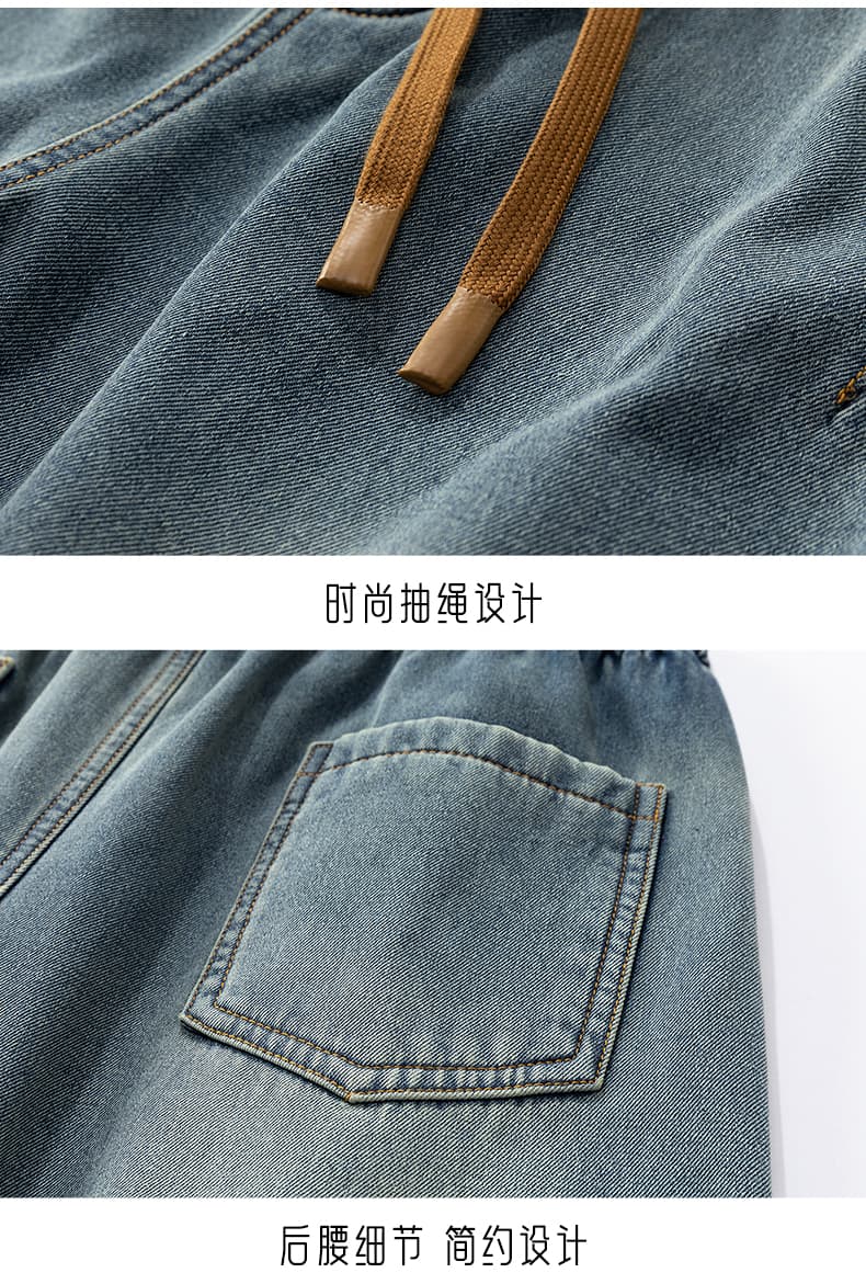 가을 새로운 아메리칸 해체 모통이 칼 청바지 레트로 워크웨어 바지 워싱 마 오래된 주름 높음 거리 캐주얼 바지 상세 이미지 19