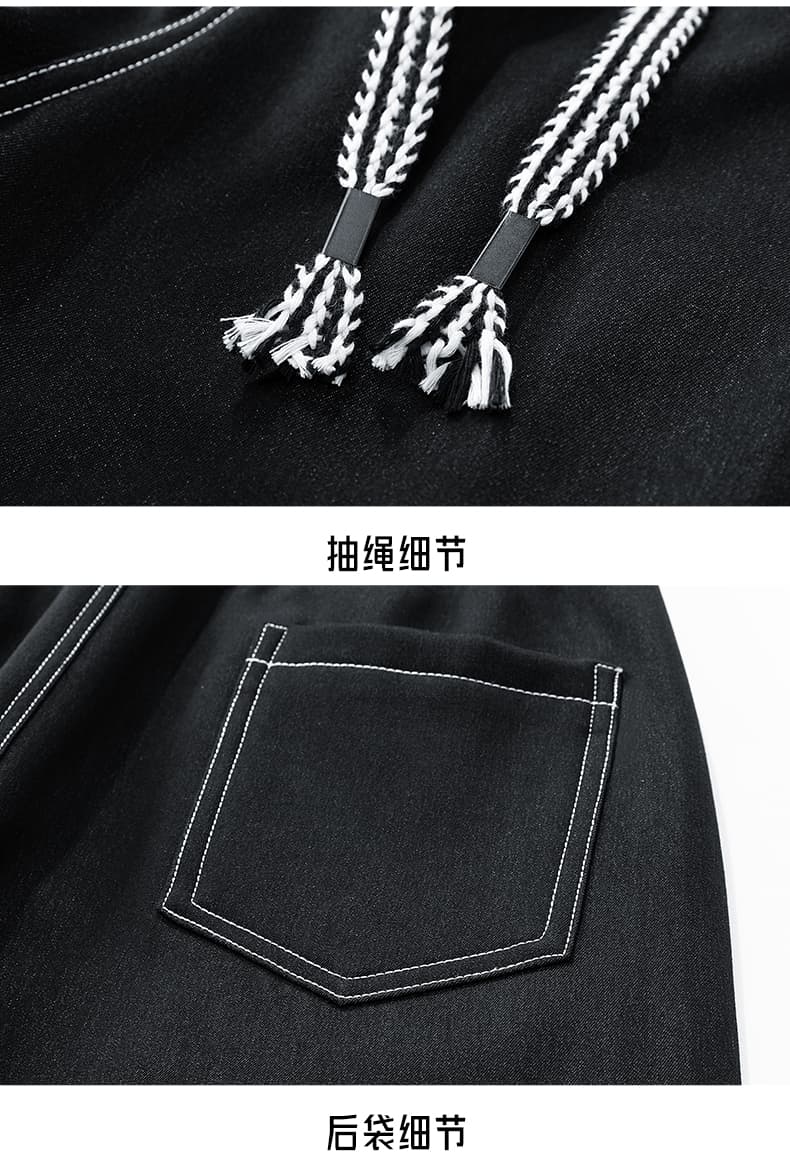 가을 새로운 양이온 모통이 칼 청바지 시리즈 명시적 스티치 디자인 얇고 가벼운 루즈핏 스트레이트 남성 캐주얼 긴 바지 상세 이미지 18