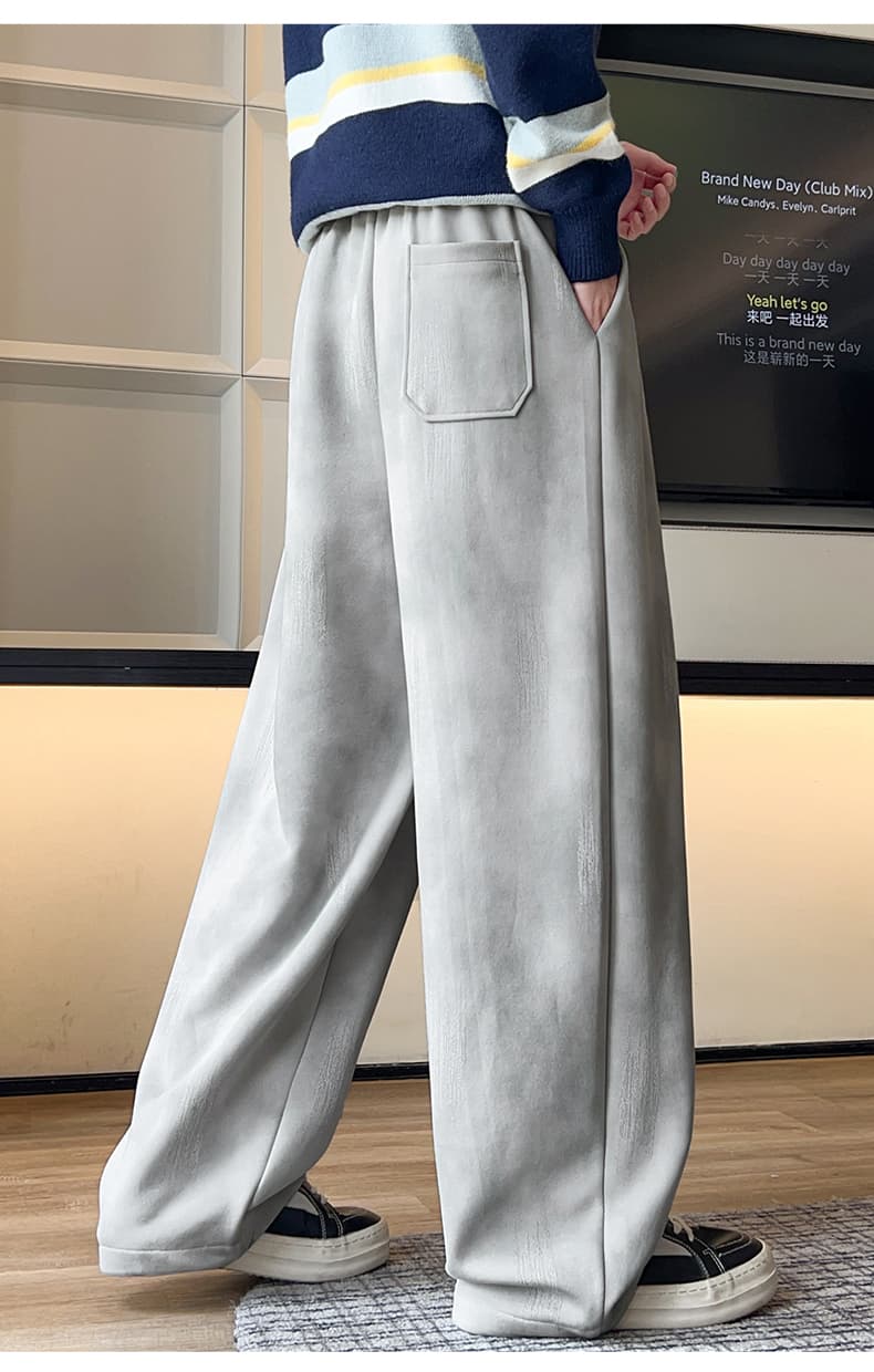 가을 새로운 후아 면 아메리칸 더러운 더러운 바지 빅 사이즈 루즈핏 넓은 다리 길이 바지 남성 캐주얼 바지 남자 운동 바지 상세 이미지 14