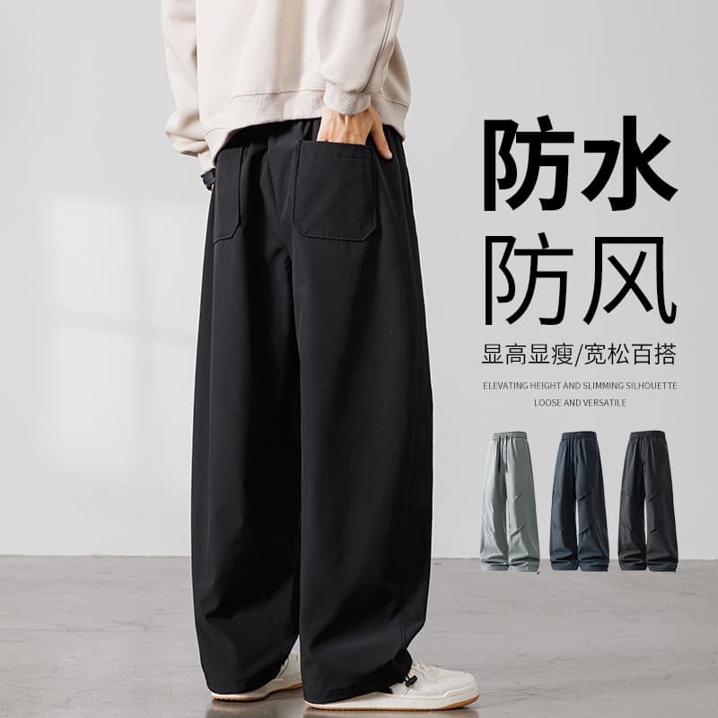 가을 새로운 아웃도어 팬츠 소년 봄 가을 루즈핏 스트레이트 워크웨어 캐주얼 바지 가을과 겨울 주름 빅 사이즈 바지 이미지 4