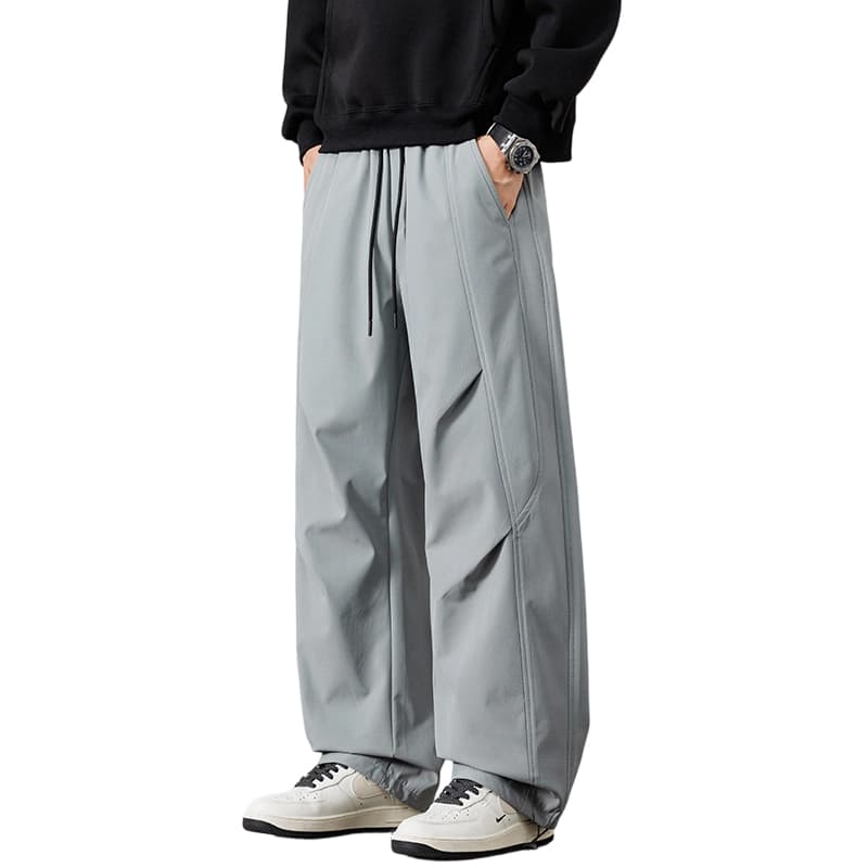 가을 새로운 아웃도어 팬츠 소년 봄 가을 루즈핏 스트레이트 워크웨어 캐주얼 바지 가을과 겨울 주름 빅 사이즈 바지 이미지 5
