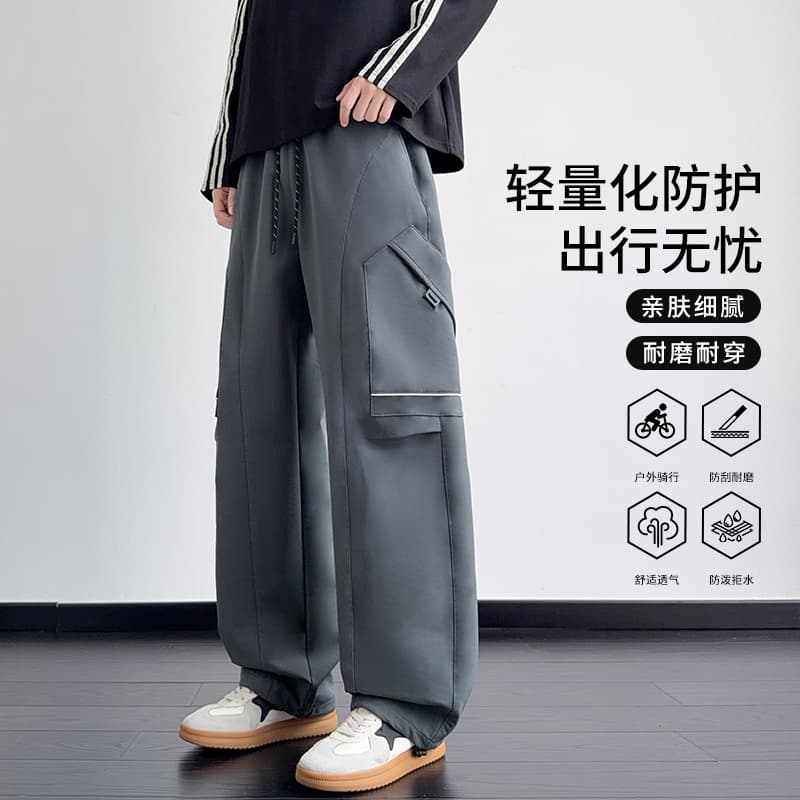 가을 새로운 야외 세 국방 기능 워크웨어 아웃도어 팬츠 등산 루즈핏 스트레이트 낙하산 병 다용도 캐주얼 바지 이미지 3