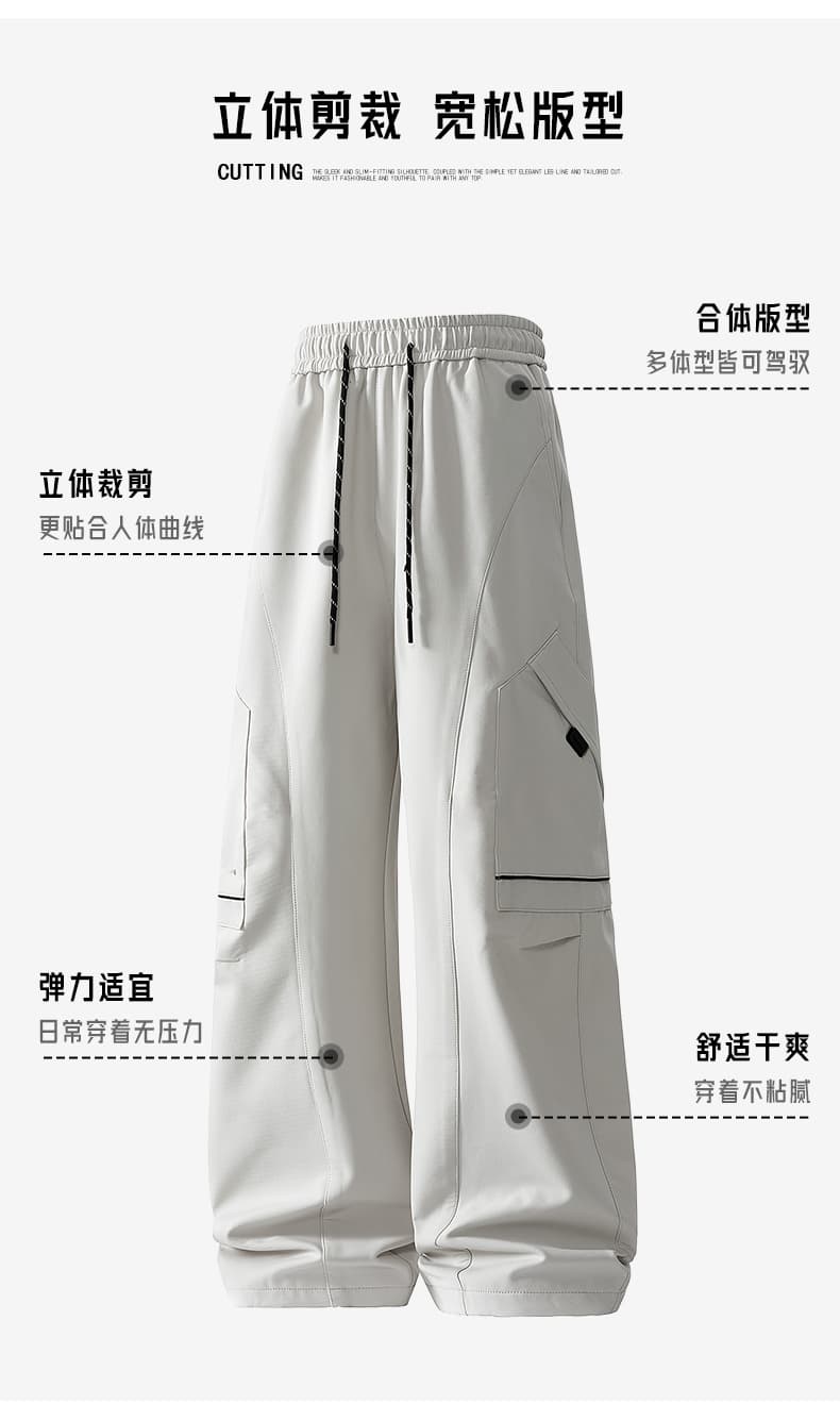 가을 새로운 야외 세 국방 기능 워크웨어 아웃도어 팬츠 등산 루즈핏 스트레이트 낙하산 병 다용도 캐주얼 바지 상세 이미지 4