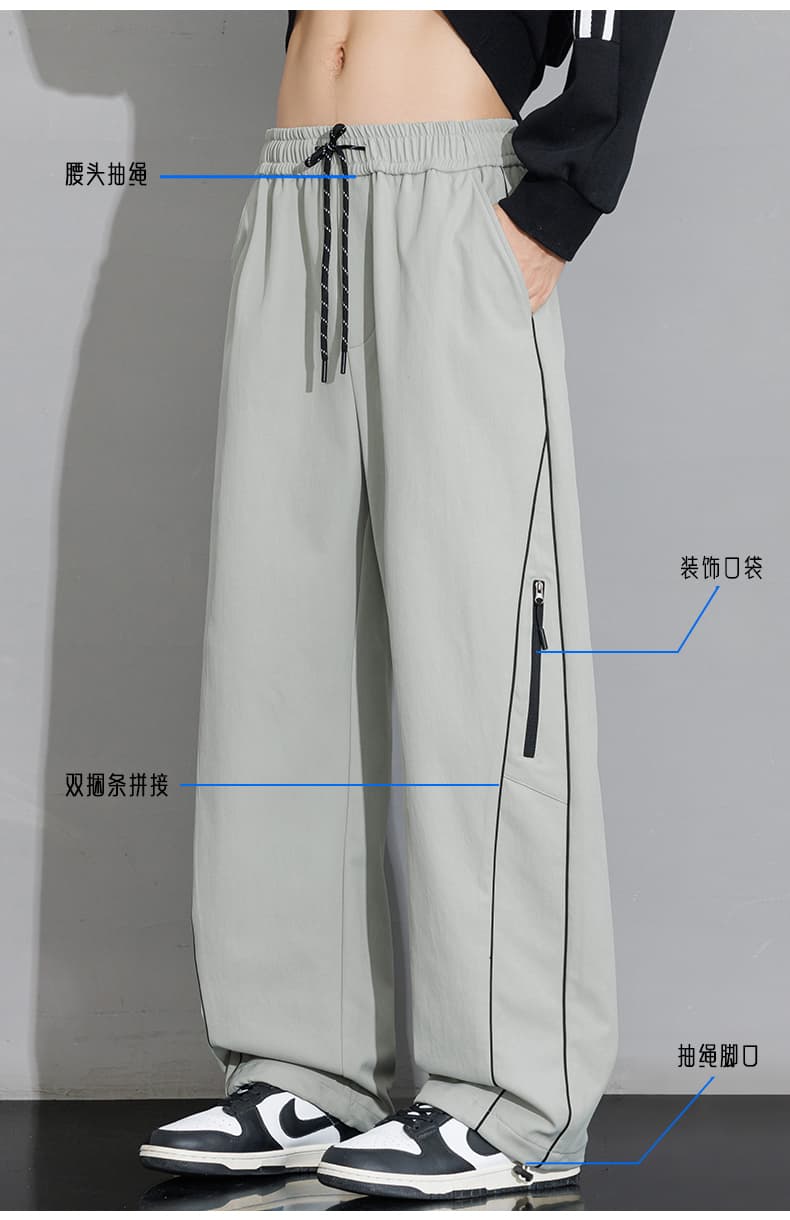 가을 새로운 아메리칸 조수 브랜드 디자인 센스 캐주얼 남성 루즈핏 다용도 도루 센스 넓은 다리 청소년 운동 긴 바지 상세 이미지 5
