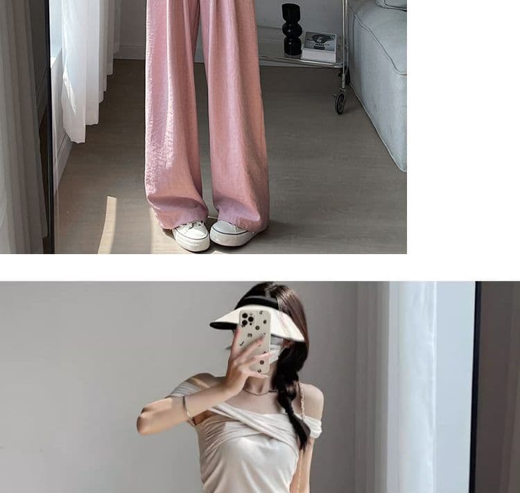 임산부 바지 우유 푸 야마모토 바지 여름 얇은 스타일 새로운 도루 센스 루즈핏 느긋한 느슨함 센스 얼음 실크 넓은 다리 길이 바지 상세 이미지 41