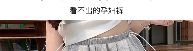 임산부 바지 여름 얇은 스타일 2025 새로운 외출용 레이스 레이스 다용도 캐주얼 반바지 와이드 레그 팬츠 여름 드레스 상세 이미지 9