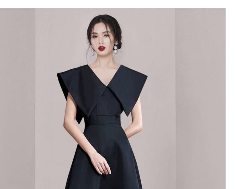 2026 봄 여름 새로운 출퇴근 한국 스타일 패션 빅 칼라 프랑스식 미니멀리즘 대기 롱 코트 큰 진자 한 마디 드레스 상세 이미지 8