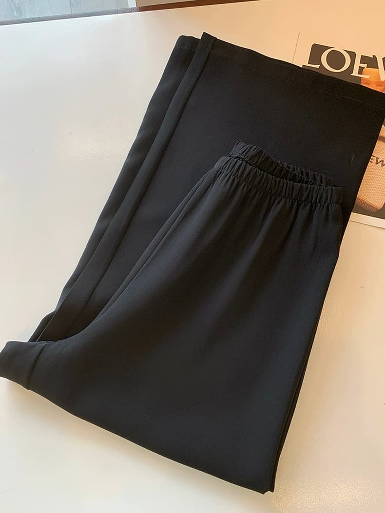 있음 선적 오래된 돈 바람 간판 클래식 흑인과 백인 익스트림 제인 고급 공기 바지 와이드 레그 팬츠 가져 오기 세 아세트산 우아함 슈 상세 이미지 6