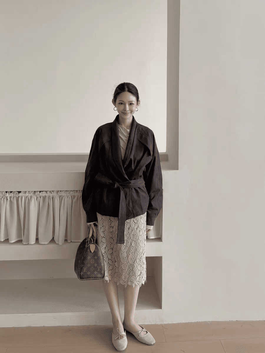 yoli 장 宥 이익 무거운 작업 실크 플라워 레이스 자수 반신 스커트 우아함 품격 타이트 스커트 화이트 미니 스커트 상세 이미지 7