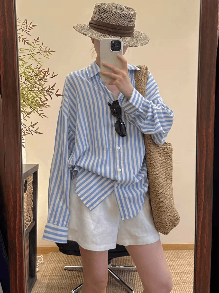 캐주얼 펌프 로프 허리밴드 아마 반바지 여성 2026 새로운 여름 미니멀리즘 다용도 와이드 레그 팬츠 슬림해 보이는 한 마디 바지 상세 이미지 9