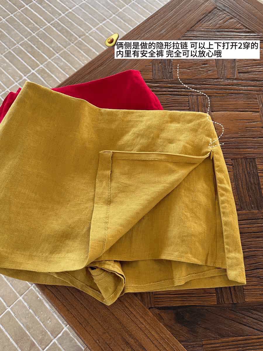 puki 100 구름 센스 아마 긍정적 인 빨간색 미니 스커트 슈퍼 부드러운 질감 센스 mini 치마바지 년 추천 상세 이미지 6