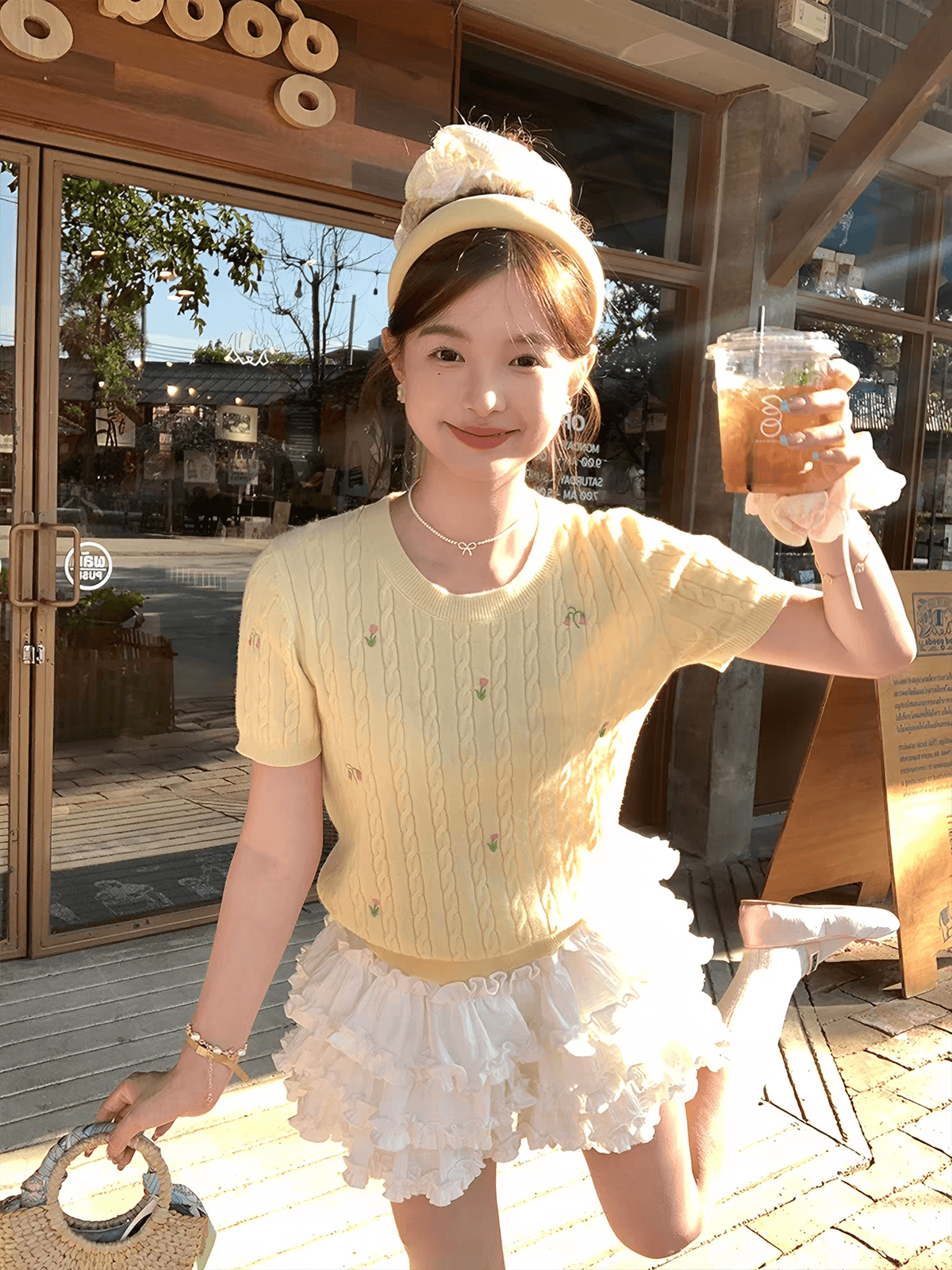acaine 크림 발레 치마 쇼트 스타일 하이웨이스트 한 마디 발레 케이크 반신 스커트 여성 여름 디스플레이 높음 슬림해 보이는 치마 이미지 3