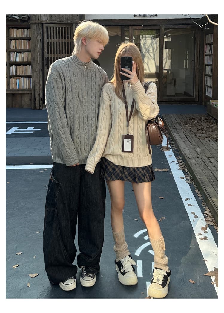 실사 커플룩 오래된 돈 바람 출퇴근 꽈배기 스웨터 남성 가을 겨울 두꺼운 인사이드 가져 가라. 니트 스웨터 남자 맨위 8803