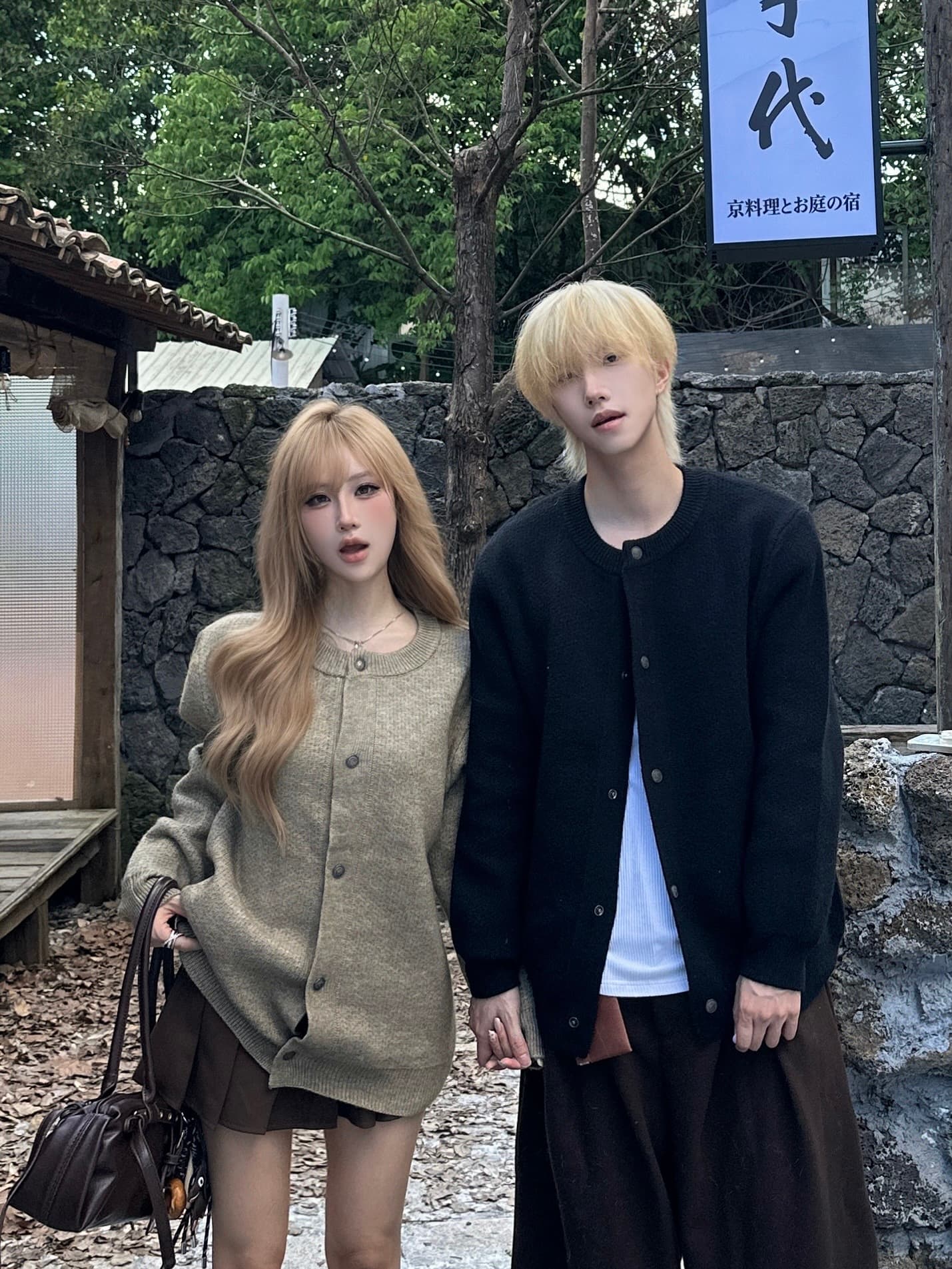 실사 커플룩 스웨터 니트 오픈 가디건 오래된 돈 바람 재킷 이른 가을 스웨터 코트 이미지 2