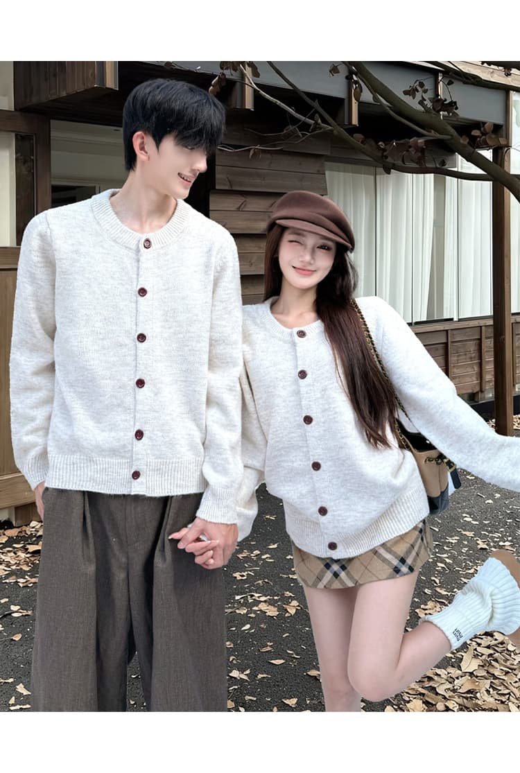 실사 커플룩 오래된 돈 바람 레트로 오픈 가디건 스웨터 학원 스타일 카디건 코트 8812# 상세 이미지 2
