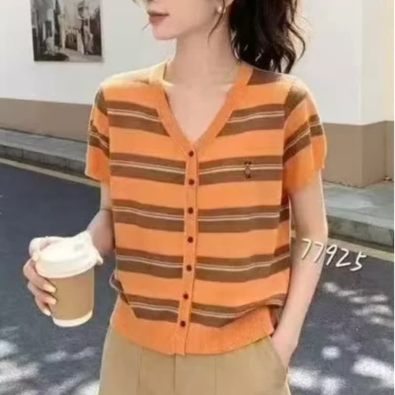 2026 새로운 라운드 넥 단색 오픈 가디건 루즈핏 스카프 짧은 소매 위버 봄 여름 섹션 익스트림 제인 슬림해 보이는 품격 맨위 이미지 5