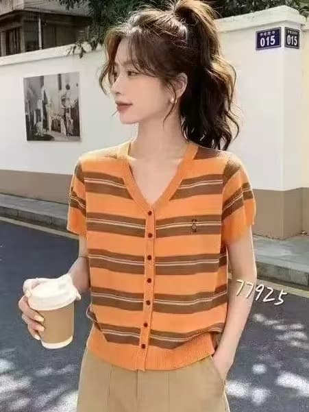 2026 새로운 라운드 넥 단색 오픈 가디건 루즈핏 스카프 짧은 소매 위버 봄 여름 섹션 익스트림 제인 슬림해 보이는 품격 맨위 상세 이미지 1
