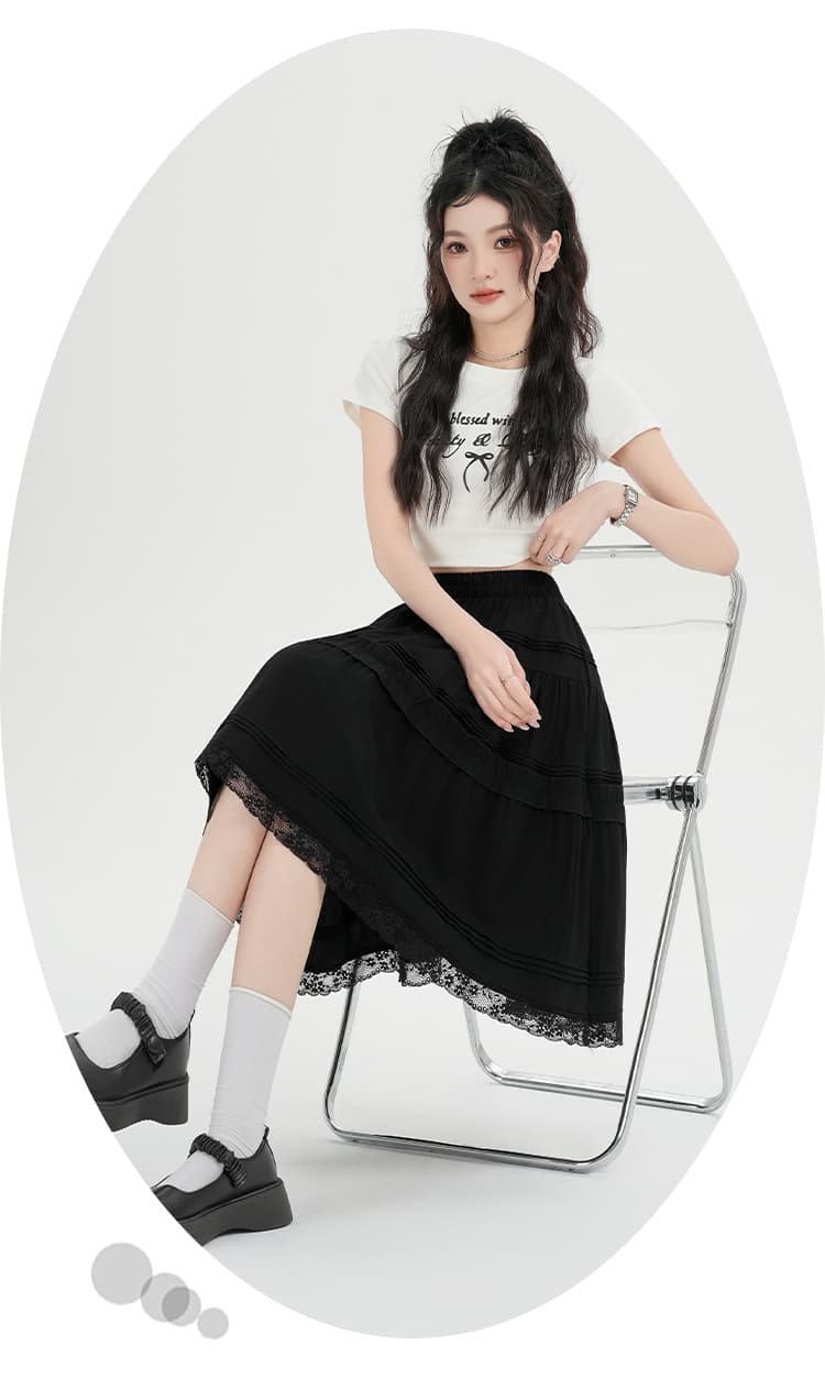 실사 발레 바람 레이스 레이스 케이크 반신 스커트 여성 봄 여름 달콤함 하이웨이스트 한 마디 중간 스커트 화이트 미니 스커트 상세 이미지 20
