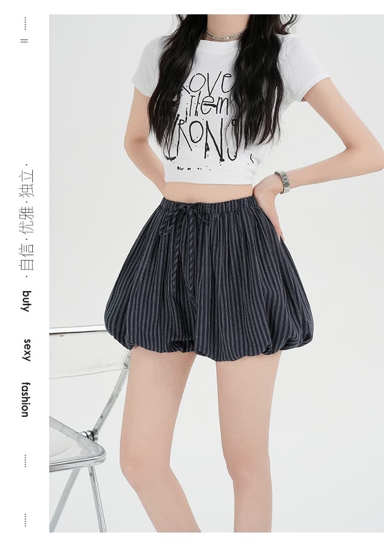 실사 레트로 스트라이프 캐주얼 꽃밭 반바지 여성 2026 새로운 펌프 로프 허리밴드 다용도 슬림해 보이는 스트레이트 팬츠 상세 이미지 22