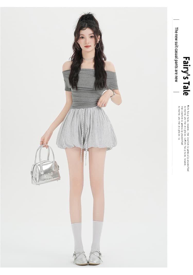 실사 레트로 스트라이프 캐주얼 꽃밭 반바지 여성 2026 새로운 펌프 로프 허리밴드 다용도 슬림해 보이는 스트레이트 팬츠 상세 이미지 26
