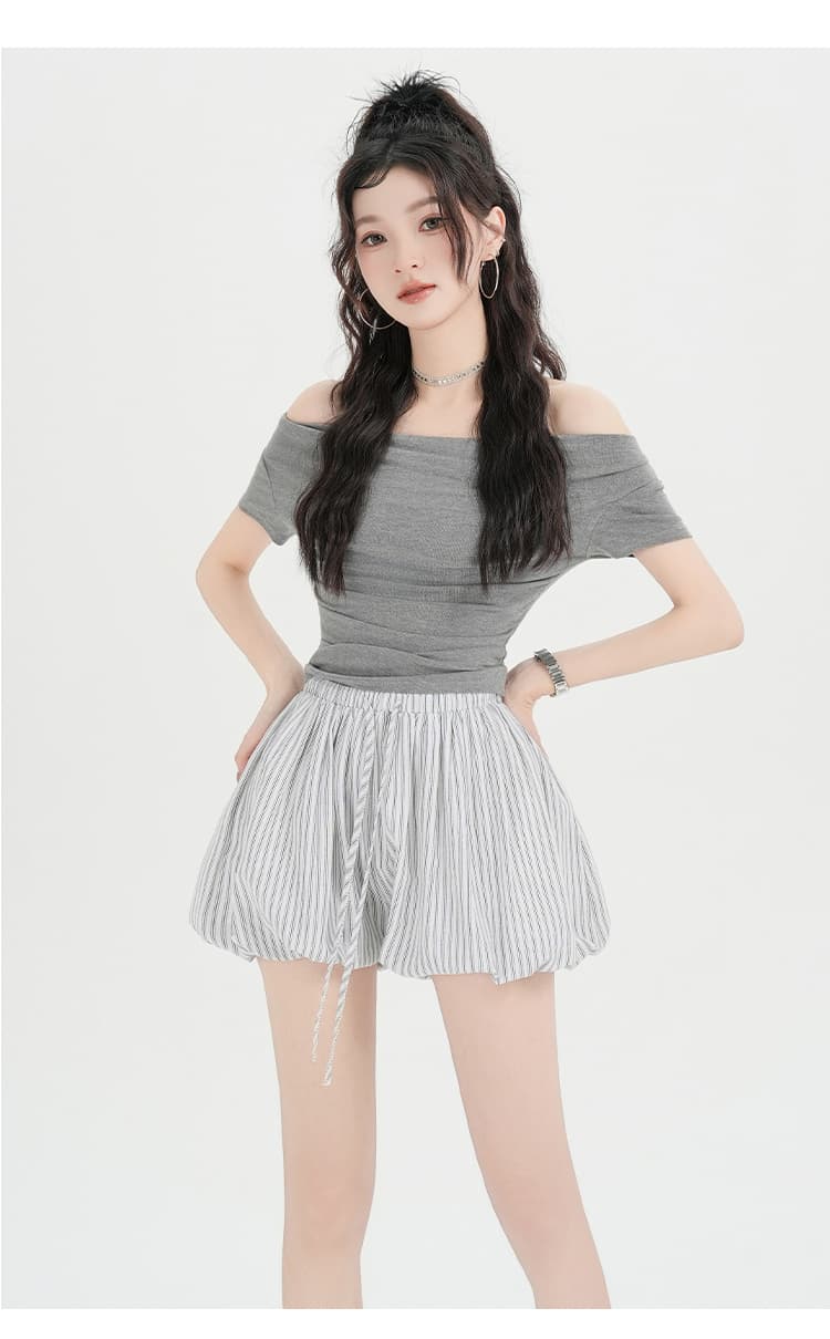 실사 레트로 스트라이프 캐주얼 꽃밭 반바지 여성 2026 새로운 펌프 로프 허리밴드 다용도 슬림해 보이는 스트레이트 팬츠 상세 이미지 30