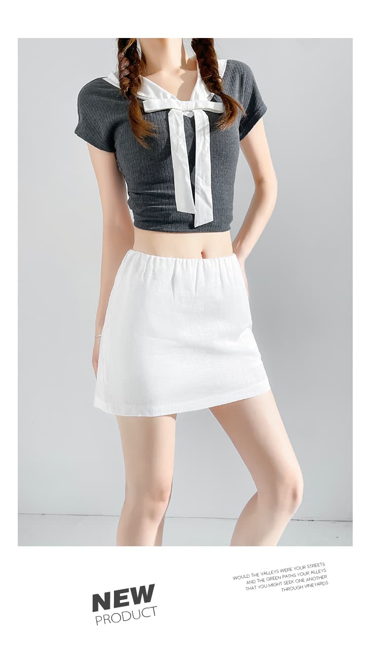 실사 아메리칸 핫걸 아마 빨간색 휴일 짧은 치마바지 여름 새로운 루즈핏 슬림해 보이는 노출 방지 반신 스커트 여성 상세 이미지 52