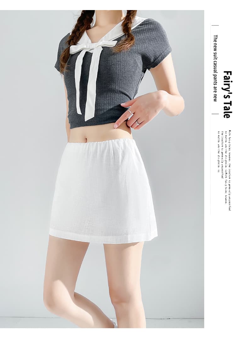 실사 아메리칸 핫걸 아마 빨간색 휴일 짧은 치마바지 여름 새로운 루즈핏 슬림해 보이는 노출 방지 반신 스커트 여성 상세 이미지 54